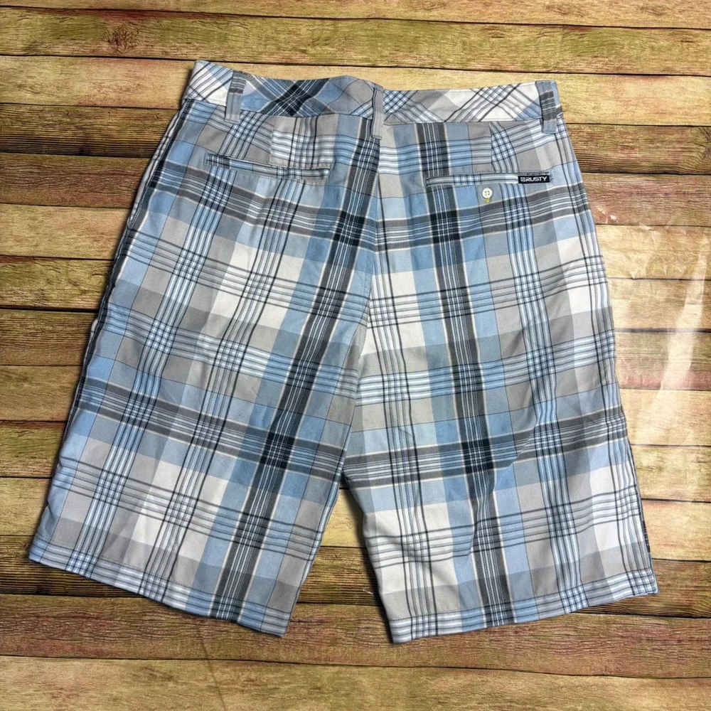VTG 00s Rusty Plaid Skater Sleaze Walkshorts Men's Size 34 Y2K Grunge Surf Indie